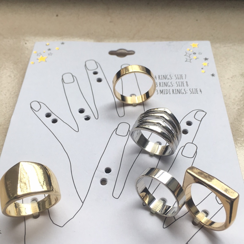 5 H&M Gold Silver Rings - Picture 2 of 2